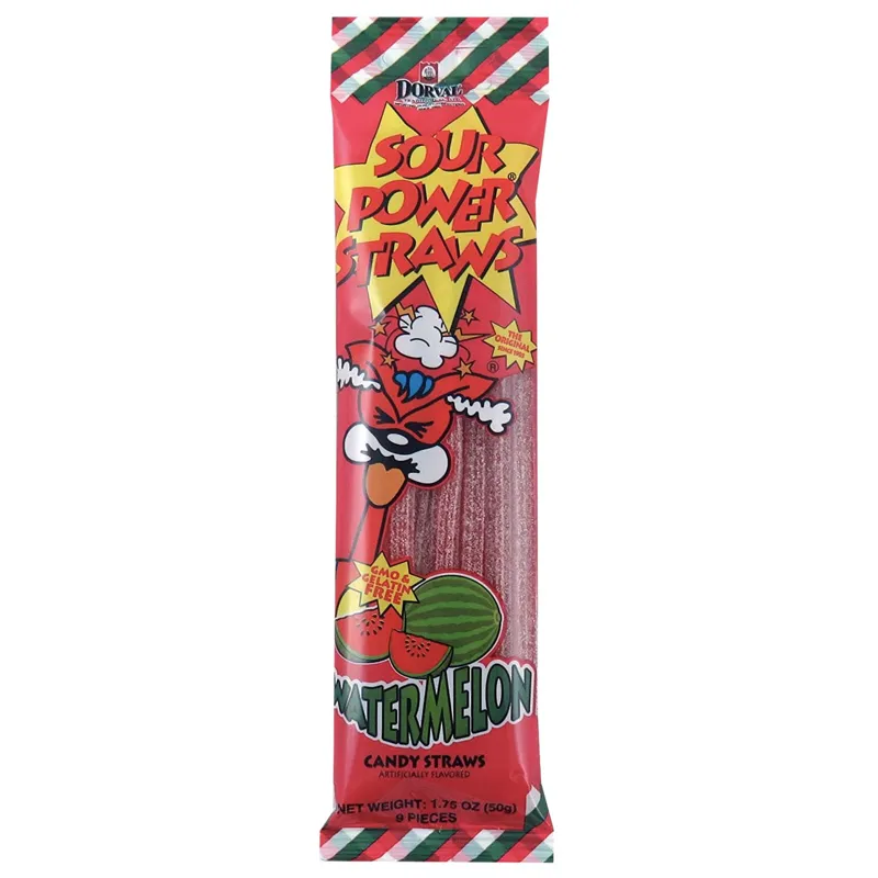 Sour Power Straws Watermelon Candy Straws view 1