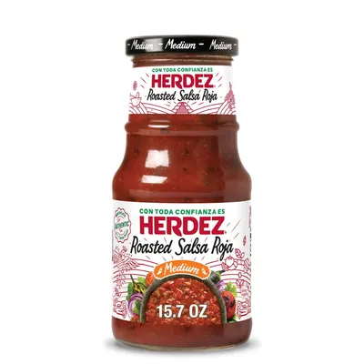 HERDEZ Roasted Salsa Roja Medium 15.7 oz Jar