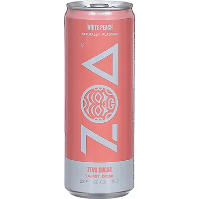 Zoa White Peach Zero Sugar Energy Drink - 12oz Can