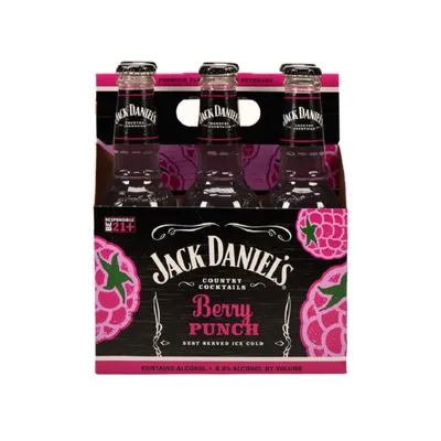 Jack Daniel's Country Cocktails Berry Punch 6 Pack 10 oz Bottles
