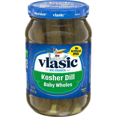 Vlasic Kosher Dill Baby Whole Pickles 16oz Jar