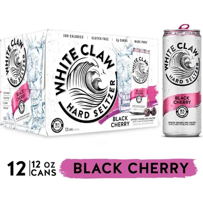 White Claw Hard Seltzer Black Cherry 12 Pack 12oz Cans