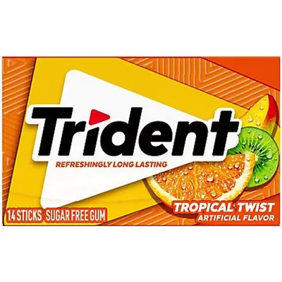 Trident Tropical Twist Sugarfree Gum 14 Sticks 14sticks