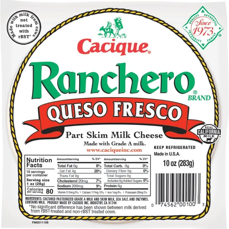 Cacique Ranchero Queso Fresco Part Skim Milk Cheese view 1