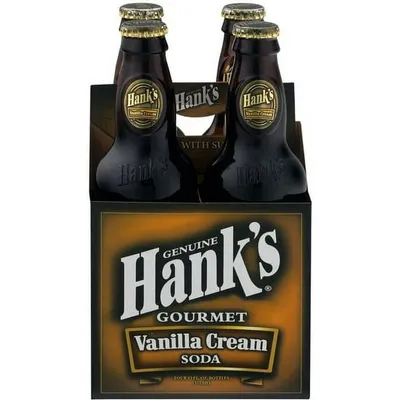 Hank's Gourmet Soda Vanilla Cream 4 Pack 12oz Bottles