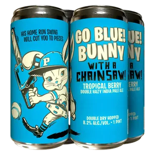Paperback Go Blue! Bunny With A Chainsaw Tropical Berry Double Hazy IPA