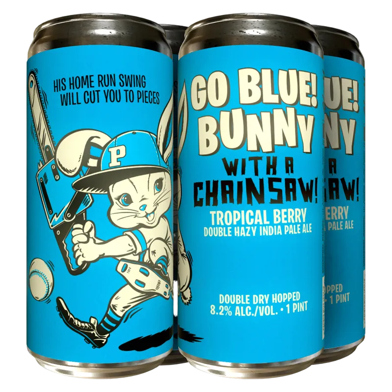Paperback Go Blue! Bunny With A Chainsaw Tropical Berry Double Hazy IPA view 1