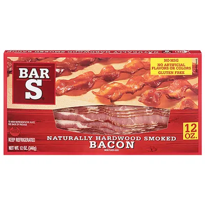 Bar-S Naturally Hardwood Smoked Bacon 12 oz