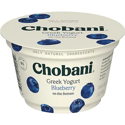 Chobani Blueberry on the Bottom Nonfat Greek Yogurt 5.3oz Container