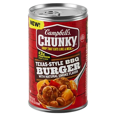 Campbell's Chunky Texas-Style BBQ Burger Soup 18.8 oz Can
