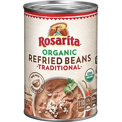Rosarita Organic Refried Beans 16oz Can