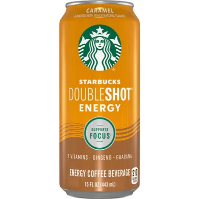 Starbucks Energy Coffee Beverage, Caramel, Support Focus 15oz Can