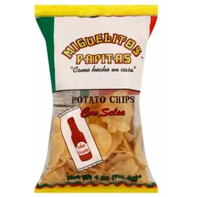 Miguelitos Papitas Potato Chips Chile Limon 4 oz Bag