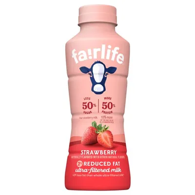 Fairlife 2% Reduced Fat Ultra-Filtered Milk Very Strawberry 14 oz Bottle