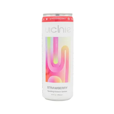 Uchie Strawberry Kratom Sparkling Seltzer 12 oz can