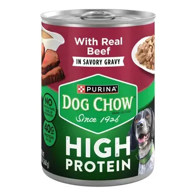 Purina Dog Chow High Protein with Real Beef in Gravy 13 oz can
