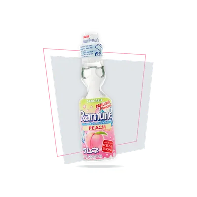 Ramune Peach Flavor Soft Drink 6.76oz