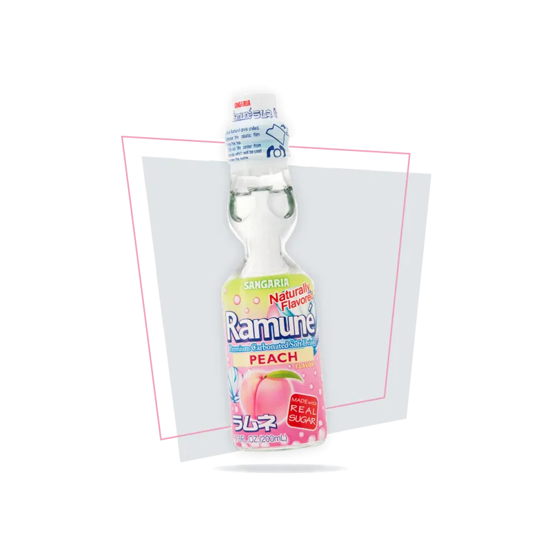 Ramune Peach Flavor Soft Drink view 1