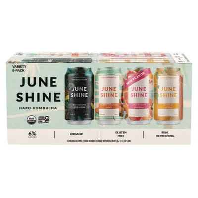 JuneShine Hard Kombucha Variety Pack 8x 12oz Cans