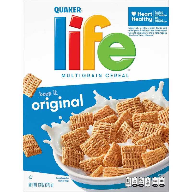 Quaker Life Original Cereal Box view 1