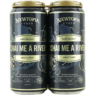 Newtopia Chai Me A River Cider 4 Pack 16 oz Cans 5.8% ABV