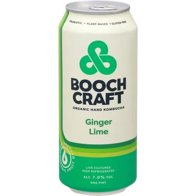 Boochcraft Ginger Lime Organic Hard Kombucha 16oz Can
