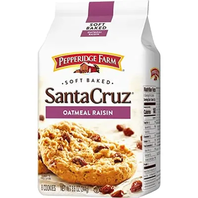 Pepperidge Farm Santa Cruz Cookies Soft Baked - Oatmeal Raisin 8.6 oz Bag