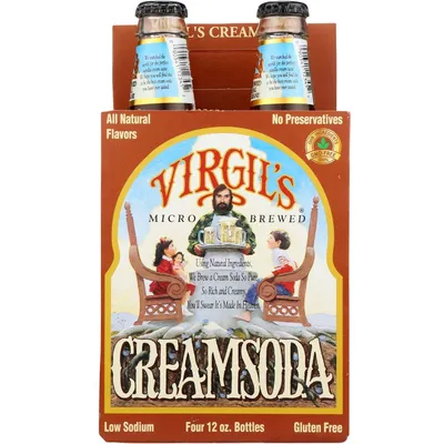 Virgils Soda Cream Soda 4x 12oz Bottles