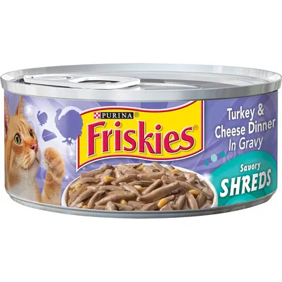 Purina Friskies Turkey & Cheese Shreds Wet Cat Food 5.5oz Can