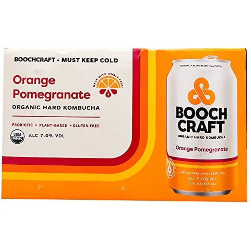 Boochcraft Orange Pomegranate Organic Hard Kombucha view 1