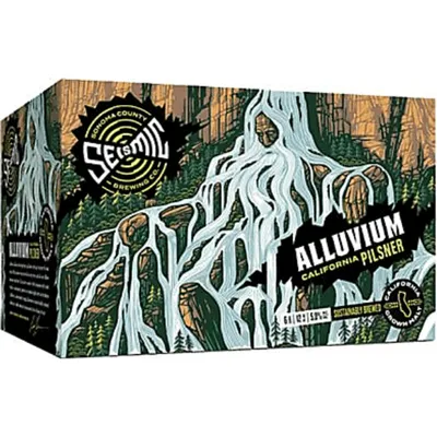Seismic Brewing Alluvium California Pilsner 6 Pack 12 oz Cans
