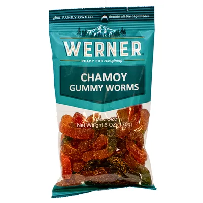 Werner Chamoy Gummy Worms 6 oz Bag