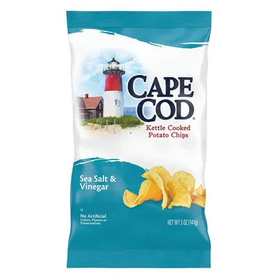 Cape Cod Sea Salt & Vinegar Kettle Cooked Potato Chips 5 oz Bag