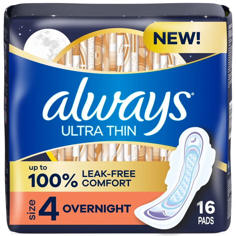 Always Ultra Thin Overnight Pads view 1
