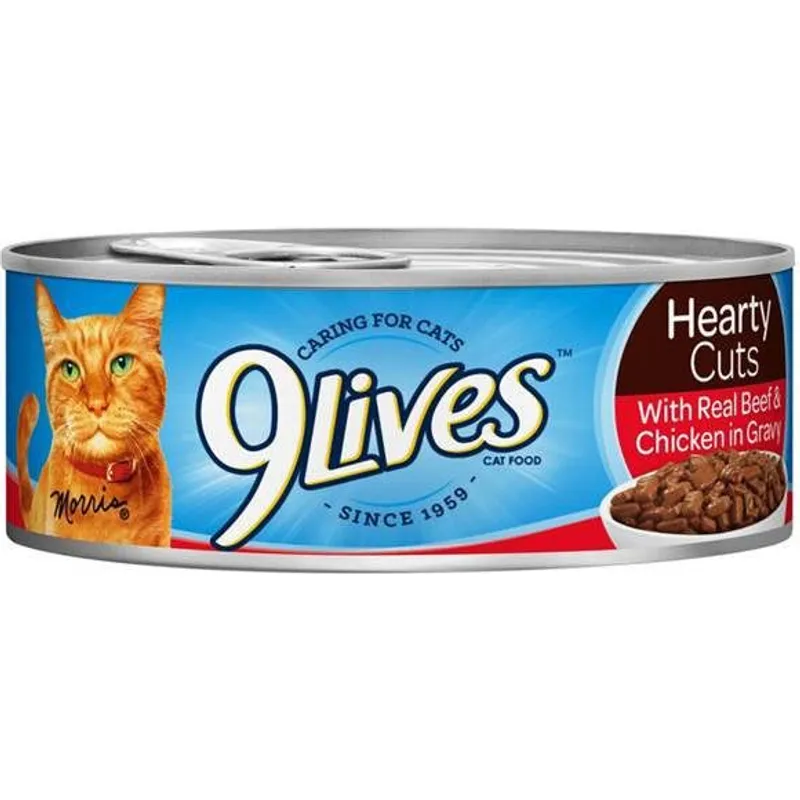 9Lives Savory Classics Real Beef & Chicken in Gravy Hearty Cuts Wet Cat Food view 1