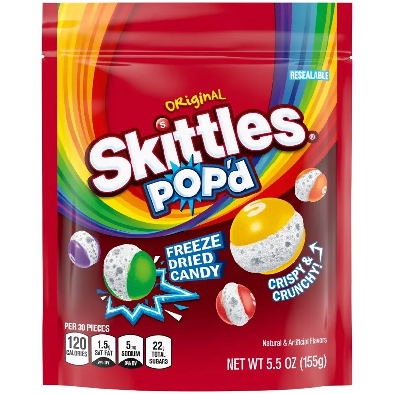 Skittles Pop'd Original Freeze Dried Candy view 1