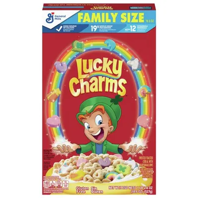 General Mills Lucky Charms Cereal Family Size 18.6 oz Box
