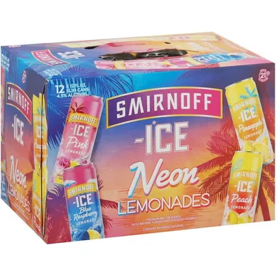 Smirnoff Neon Lemonade Variety Pack Hard Seltzer 12oz Can