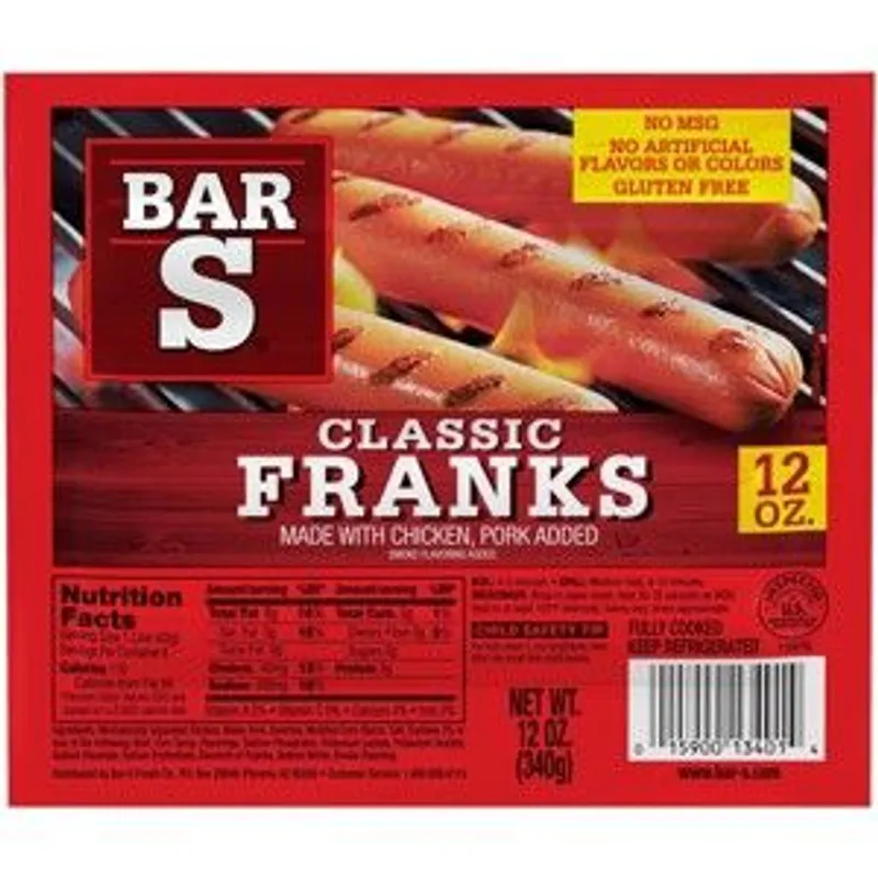 Bar S Classic Franks Chicken and Pork Hot Dogs view 1