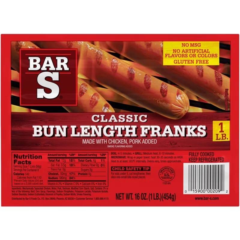 Bar-S Foods Bun Length Classic Hot Dogs view 1