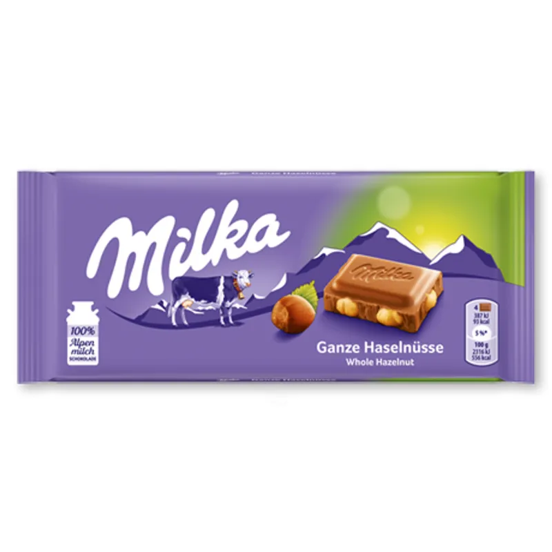 Milka Whole Hazelnuts Milk Chocolate view 1