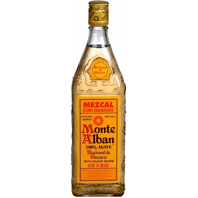 Monte Alban Mezcal Tequila con Gusano view 1