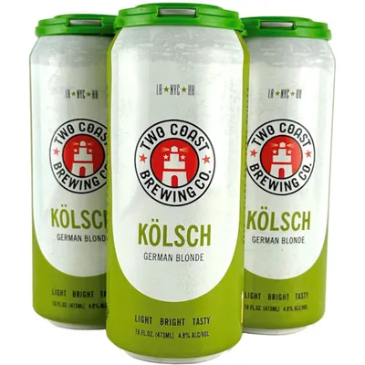 Two Coast Brewing Kolsch German Blonde 4 Pack 16oz