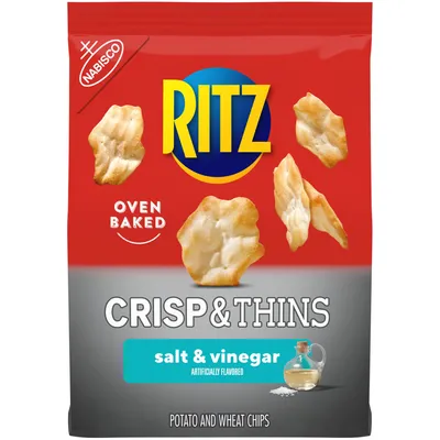 Ritz Crisp and Thins Salt and Vinegar Chips 7.1 oz Bag