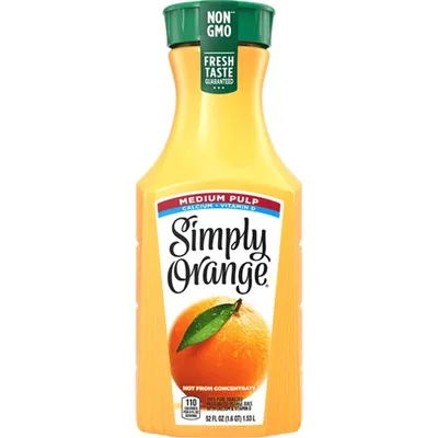 Simply Orange Orange Juice Medium Pulp - not from Concentrate 52 oz Bottle