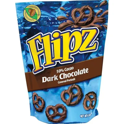 Flipz Dark Chocolate Covered Pretzels 4 oz Bag