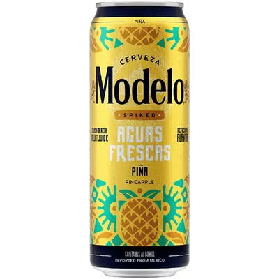 Modelo Spiked Aguas Frescas Pina Flavored Malt Beverage 24oz Can
