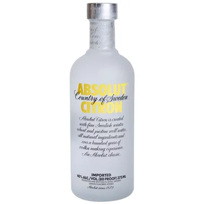 Absolut Country of Sweden Citron Lemon Vodka 375mL