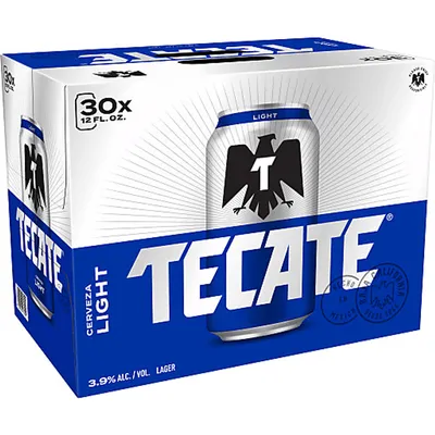Tecate Light Mexican Lager 30 Pack 12oz Cans