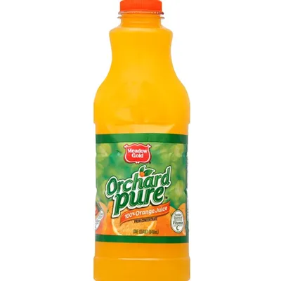 Orchard Pure 100% Orange Juice 1Quart Plastic Bottle